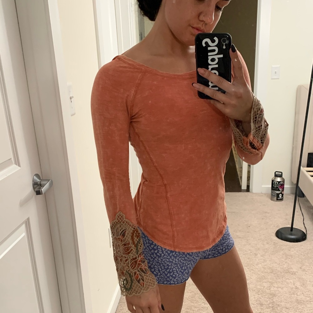 Lace sleeve top